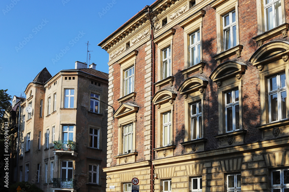 Fototapeta premium KRAKOW, POLAND - SEPTEMBER 04, 2025: Old tenements in Krakow, Poland.