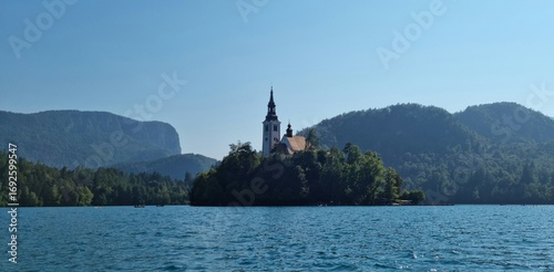 Stunning view on Lake Bled in Slovenia