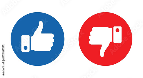 Vector illustration of thumbs up and thumbs down icons