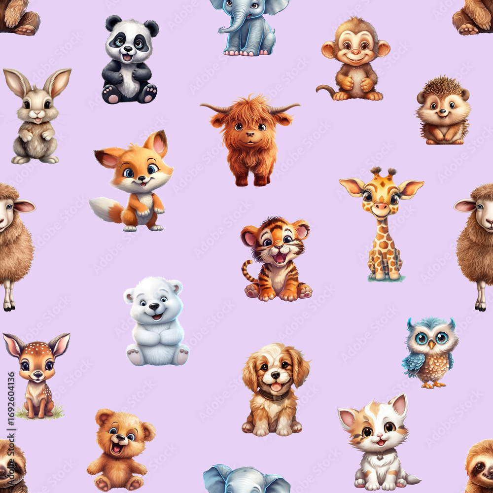 Fototapeta premium Baby Animals Digital papers