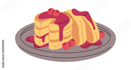 Pancakes with rowan syrup dish