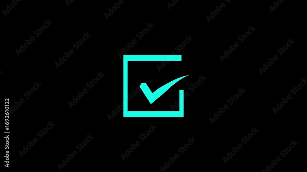 check mark, icon, logo, vector. square frame - stock vector.