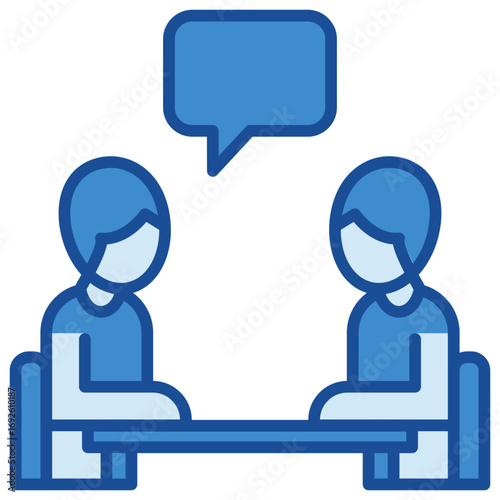 Job Interview Blue Icon