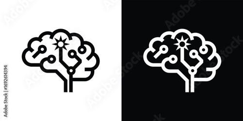 Brain Circuitry Network with Transparent Background, Artificial Intelligence Concept