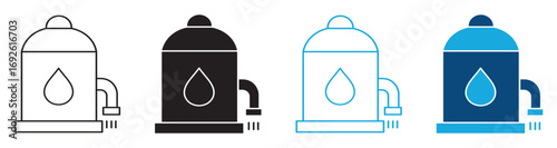 Sewerage tank icon set , vector illustration .
