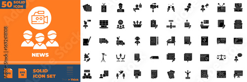 News Solid Icon set.