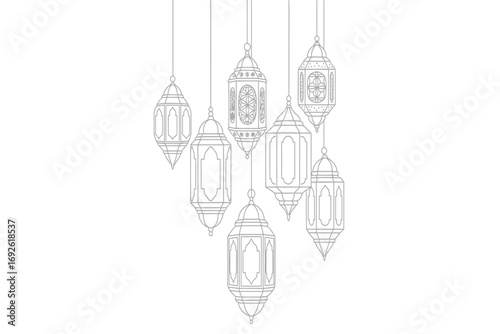 A line drawing of a table with ten covered dishes arranged on top in a neat row