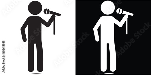 Contrasting Icons of a Person Speaking into a Microphone