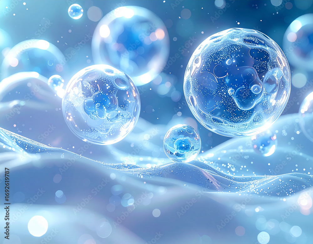 custom made wallpaper toronto digitalMicroscopic Abstract Science Visualization – Floating Particles