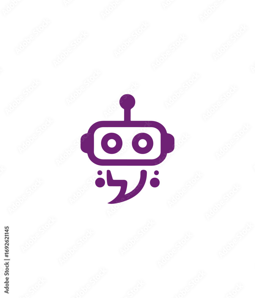 Fototapeta premium Purple robot icon