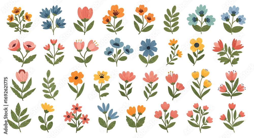 custom made wallpaper toronto digitalCollection of floral elements, showcasing diverse blooms, delicate details, and natures vibrant artistry