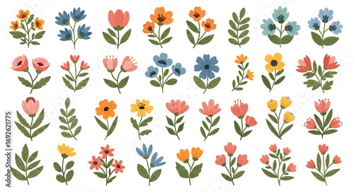 Wallpaper Mural Collection of floral elements, showcasing diverse blooms, delicate details, and natures vibrant artistry Torontodigital.ca