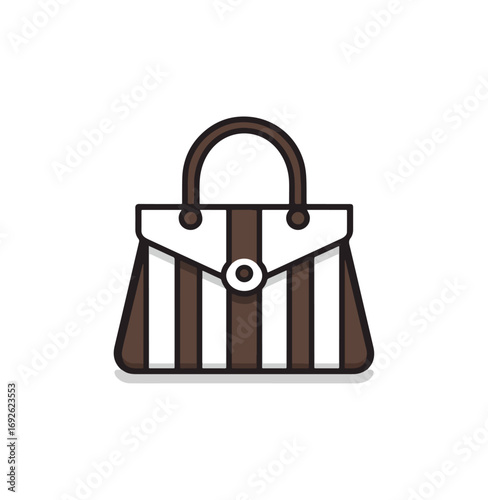 Stylish striped handbag illustration