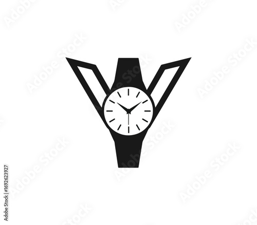 Stylish wristwatch icon