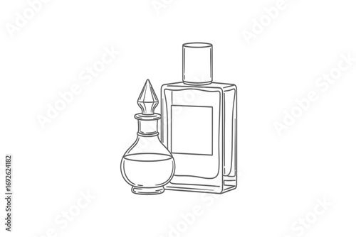Outline illustration of a dholak drum and a pair of tabla drums on a white background