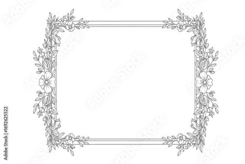 Illustration of a rabbit in black outline sitting on a white background in profile view