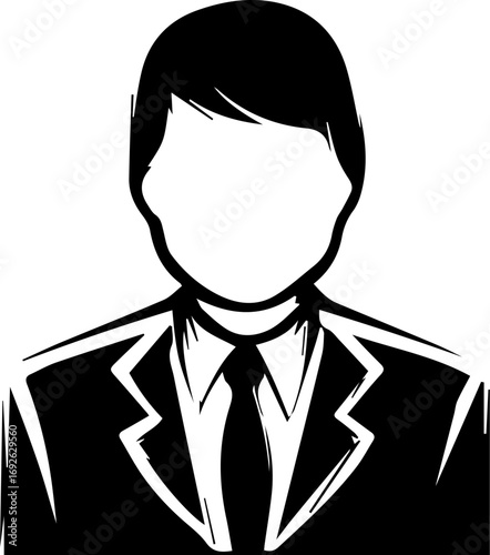Man in a suit and tie with a tie that is slightly crooked. The man is wearing a black suit and a white shirt