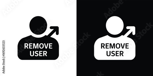 Remove User Symbol, Arrow Pointing Upward, Person Icon, Profile Silhouette, Flat Design