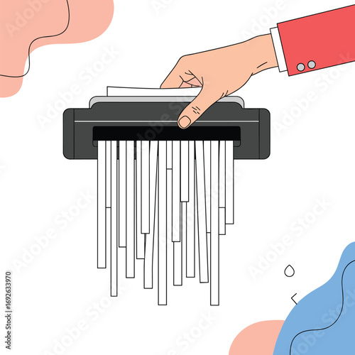 Destroying sensitive documents with a high security paper shredder for confidentiality