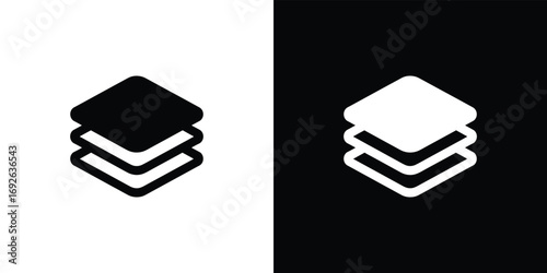 Stacked Layer Structure on Split White and Black Background Texture