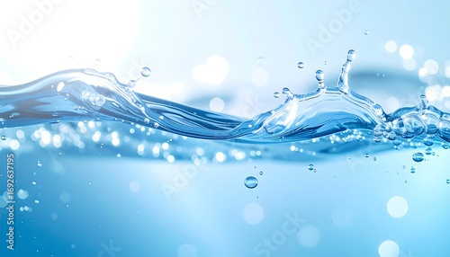 A close-up perspective features transparent liquid with upward movement.