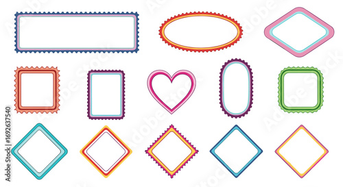 Collection of ornate and decorative border frames in various shapes and colors