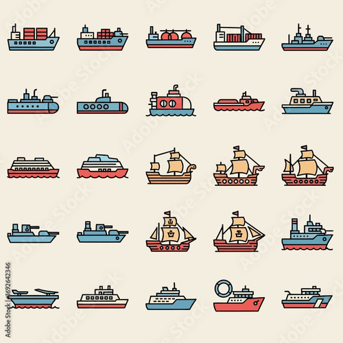 Monochrome icon collection of diverse occupations, representing a variety of career paths and employment opportunities