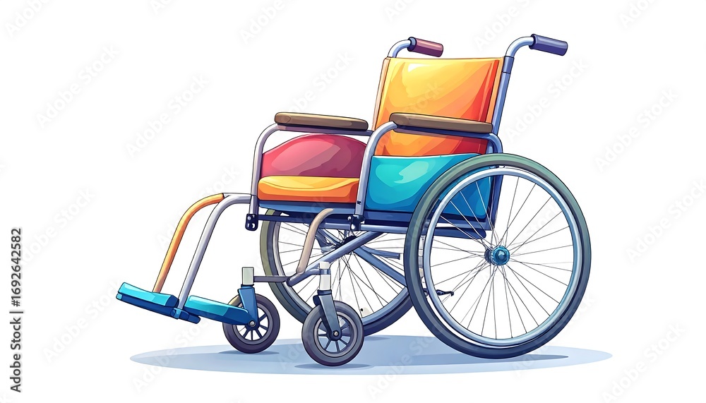 Fototapeta premium Colorful cartoon wheelchair (1)