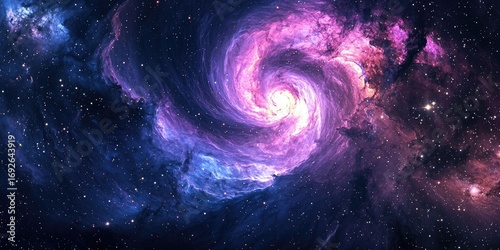 Twilight of the cosmos captured in a swirling, radiant nebula with countless stars