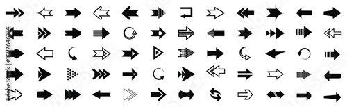 Arrow icon set. Arrow. Cursor. Black vector arrows icons. Collection different arrows sign. Modern simple arrows. Arrows big black set icons. Vector illustration. Black direction pointer. Eps 10.