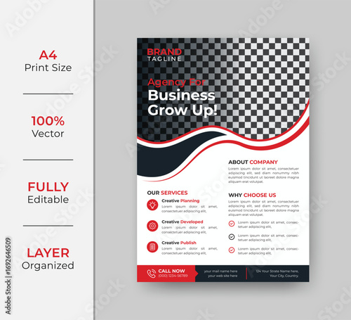 Professional business grow up flyer template for business promotion and networking events