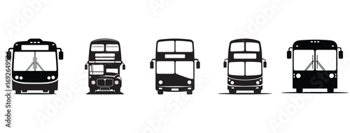 Vector Illustrations of Bus Silhouettes
