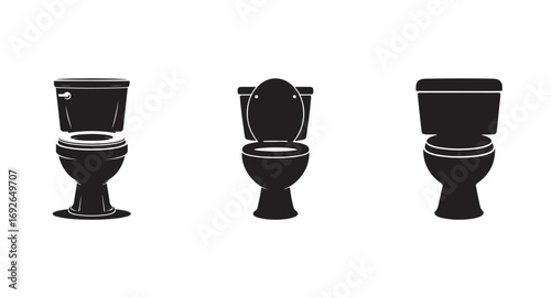 Set of Toilet Silhouettes