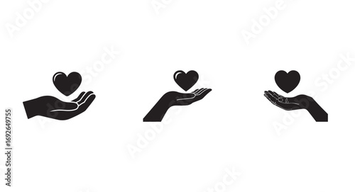 Hands Holding Heart Silhouettes