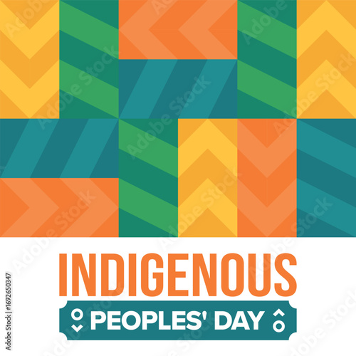 Indigenous Peoples' Day. Native American Day. American Indian culture. Heritage Month. Celebrate annual in United States. Tradition pattern. Poster, card, banner and background. Vector illustration