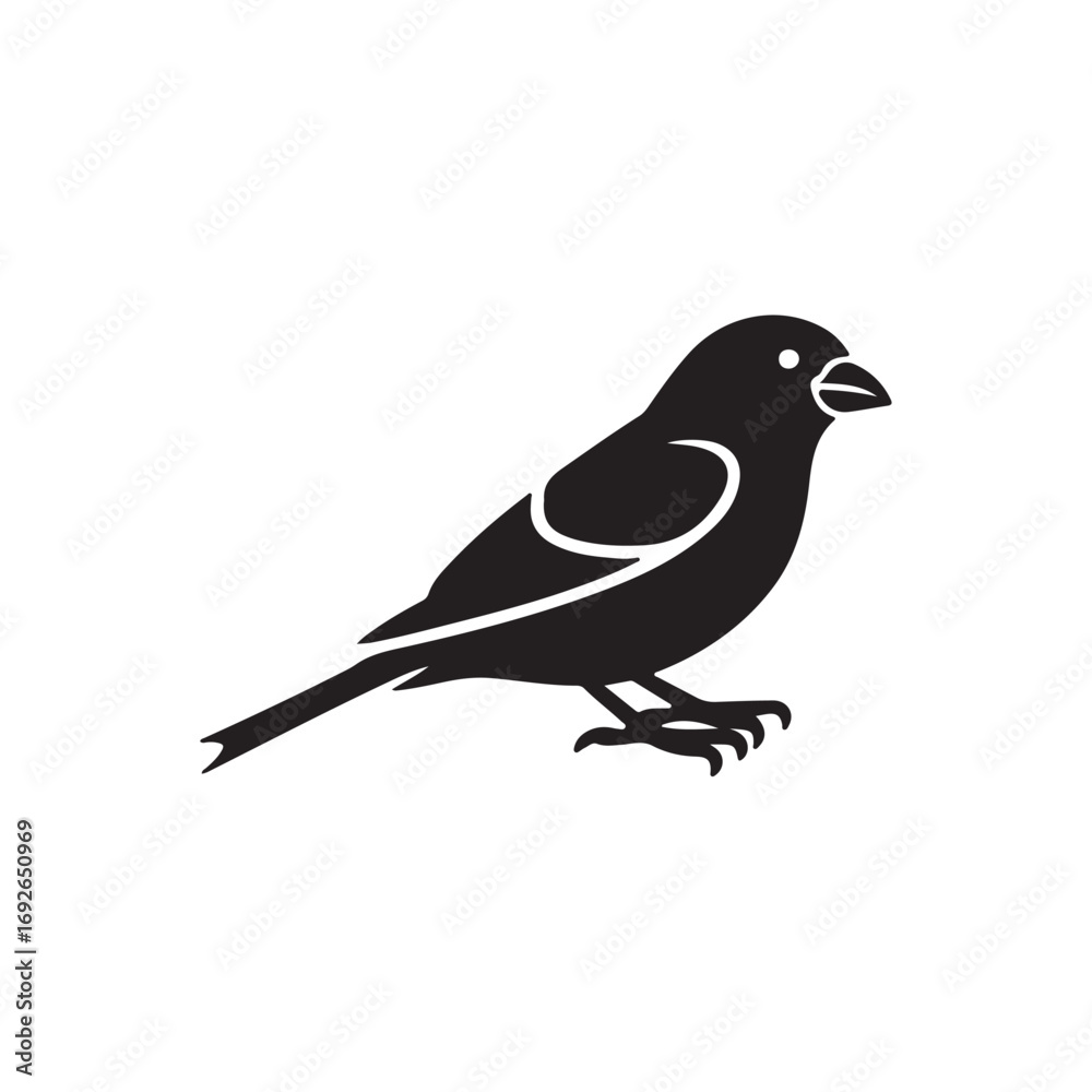 Obraz premium Flying Bird Perched on Twig Icon 