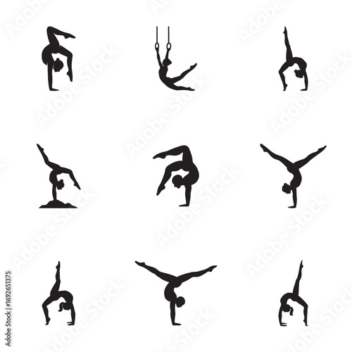 Acrobatics and Gymnastics Silhouettes