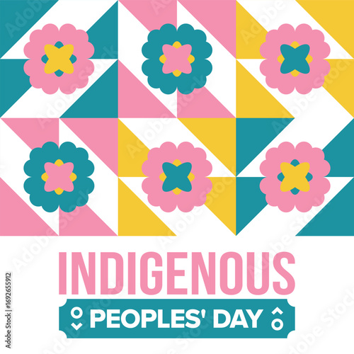 Indigenous Peoples' Day. Native American Day. American Indian culture. Heritage Month. Celebrate annual in United States. Tradition pattern. Poster, card, banner and background. Vector illustration