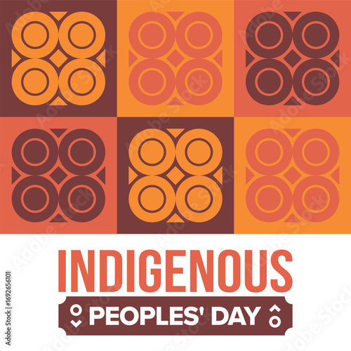 Indigenous Peoples' Day. Native American Day. American Indian culture. Heritage Month. Celebrate annual in United States. Tradition pattern. Poster, card, banner and background. Vector illustration