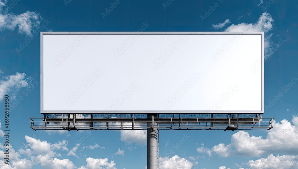 Obraz premium Blank billboard against a partly cloudy sky (8)