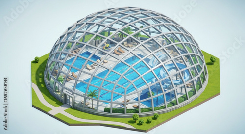 Explore the ultimate indoor water park resort with pools slides and relaxation in a geodesic dome structure