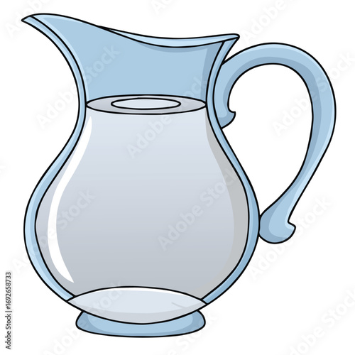 Cute cartoon hand drawn vector jug of milk clipart.