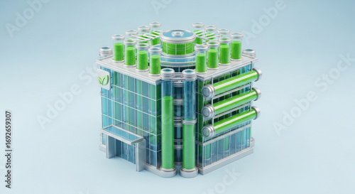 Conceptual green energy building innovation sustainable architecture technology future power plant design