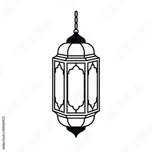 Traditional islamic lantern hanging ornate decorative light