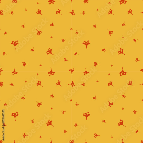 Flowers floral Ink drawn vector seamless repeat pattern in expressive freeform style. Botanical 