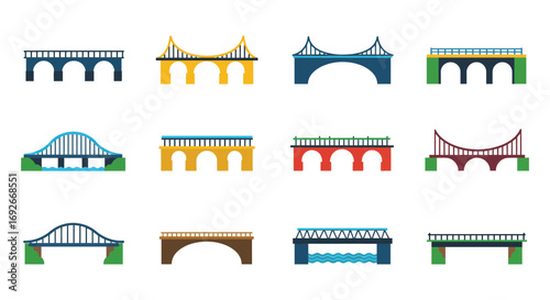 various bridge designs showcasing different architectural styles
