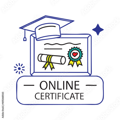 E-Certificate Vector Outline Symbol