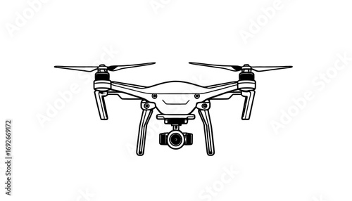 Professional drone with integrated camera ready for aerial photography and videography, perfect for capturing stunning landscapes and cinematic footage