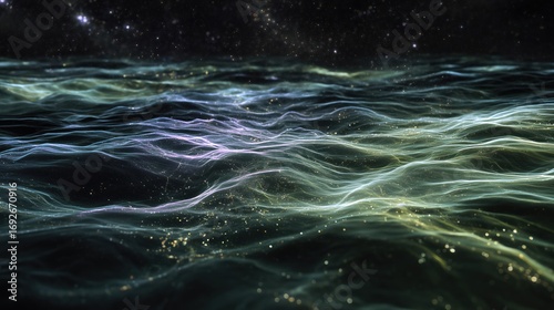 Cosmic Wave Patterns: Abstract Digital Art for Design Inspiration