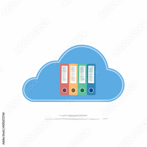 Cloud storage data folders organization digital information archiving concept